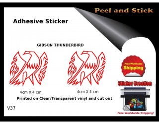 Gibson Thunderbird Firebird Guitar Adhesive Sticker v37